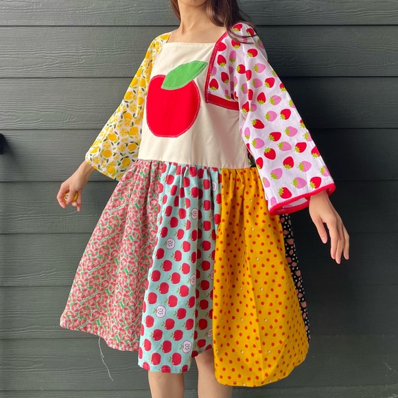 Handmade Fruit Paradise Flavorful Print Bandana Dress | SKU 11161 Apple - Picture 14 of 16